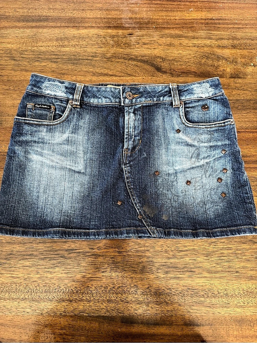 Vintage Apple Bottoms Women's Denim Mini Skirt Blue Size 9/10 Y2K